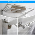 Custom High Quality Bathroom Kitchen Stainless Steel single Pole Towel Bar Holder with hooks